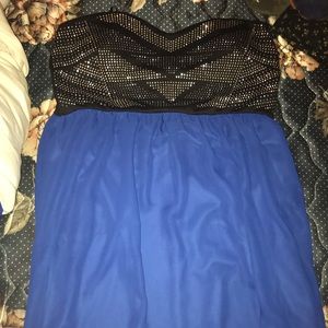 Blue Strapless Dress